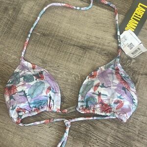 NWT LABELLAMAFIA leaf print bikini top